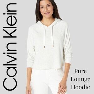 CALVIN KLEIN Pure Lounge HEATHER GRAY Long Sleeve Drawstring Hoodie/MD NWT